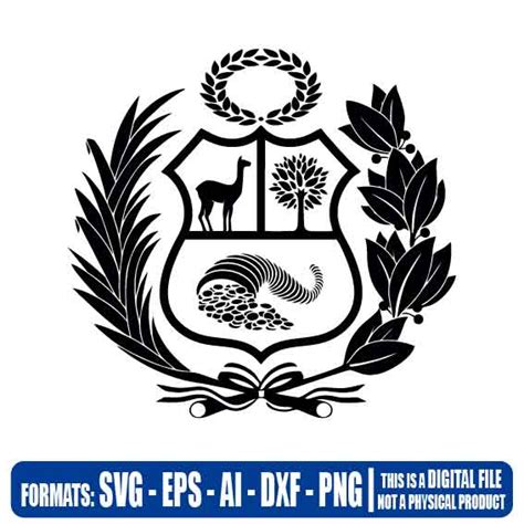 Peru Shield Escudo De Perú Multipurpose Svg Cut Dxf Eps Ai