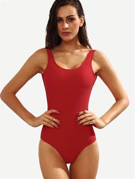 Red Backless One Piece Swimwearfor Women Romwe