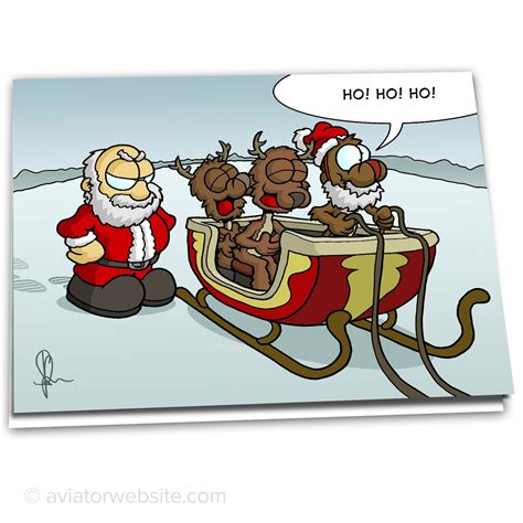 When is world lazy day or talk like a pirate day? Funny Christmas Card "Reindeer Mocking Santa" - 10 Cards ...