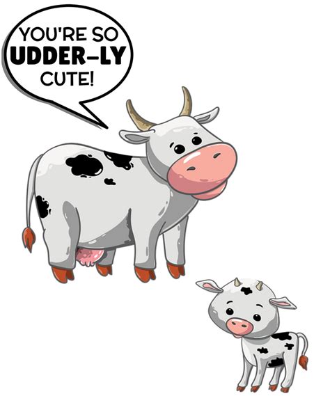 Youre So Udder Ly Cute Cute Cow Pun Art Print By Dogboo Cow Puns
