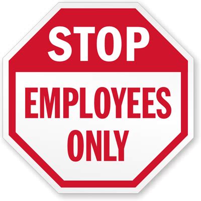 STOP - Employees Only Sign, SKU: K-4676 - MySafetySign.com