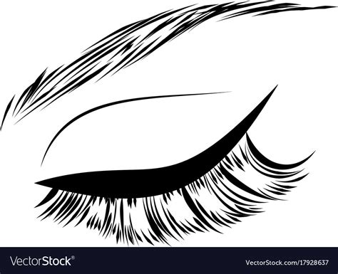 Female Closed Eye Drawing Royalty Free Vector Image