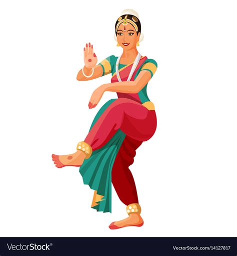 Bharatanatyam Or Bharathanatiyam Woman Dancer Vector Image