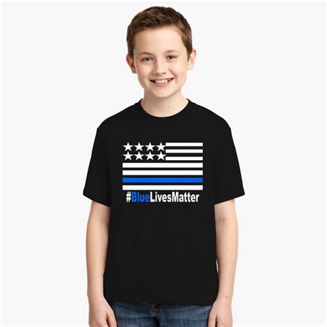 Blue Lives Matter Youth T Shirt Customon