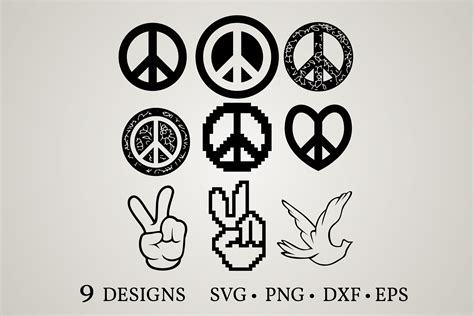 Card Making Stationery Clip Art Image Files Peace Hand Sign Svg Dxf