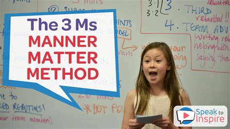 Speak To Inspire The 3ms Matter Manner Method Youtube