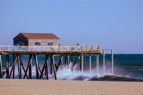 Fishing Pier In Stormy Weather Editorial Stock Photo Image Of Weather