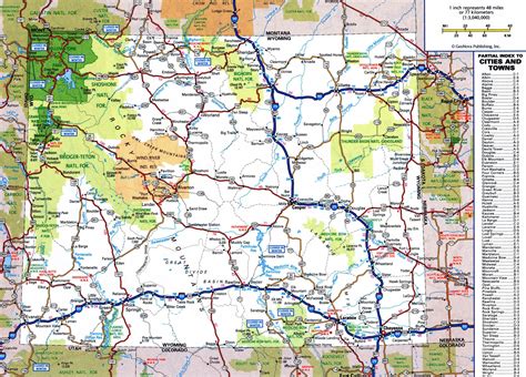 Large Detailed Roads And Highways Map Of Wyoming State With National
