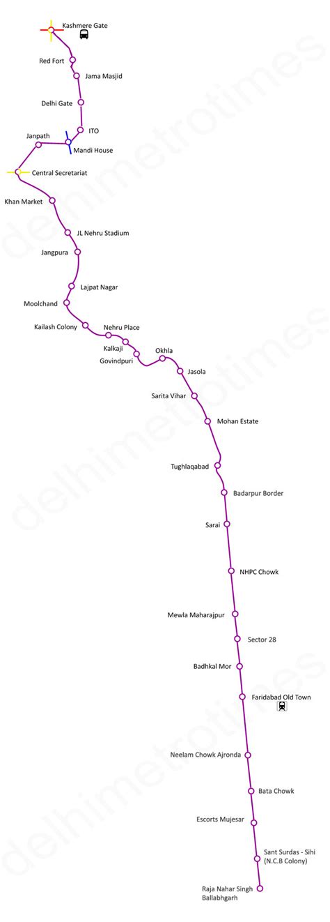 Delhi Metro Violet Line Route Map HD Stations Timings Nearby Attractions Fare