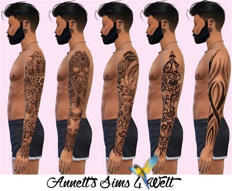 Annetts Sims 4 Welt Arm Tattoos For Men