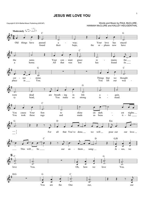 We did not find results for: Bethel Music "Jesus We Love You" Sheet Music PDF Notes ...
