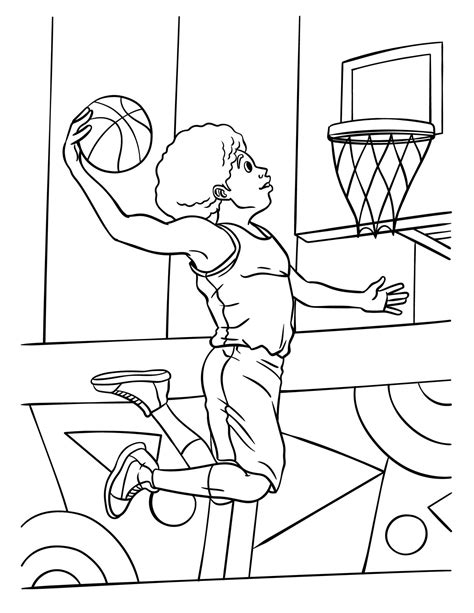 Basketball Coloring Page For Kids 11416131 Vector Art At Vecteezy