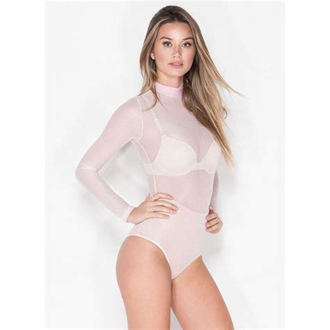 PINK Sheer The View Bodysuit 21 Liked On Polyvore Featuring