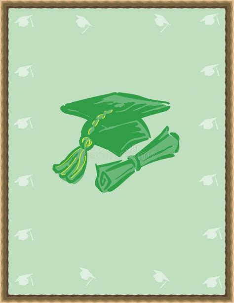 Drawing Of Graduation Cap And Diplo Stock Illustration Illustration