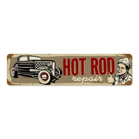 Hot Rod Repair Hot Rod Magazine Metal Sign Vintage Style Etsy