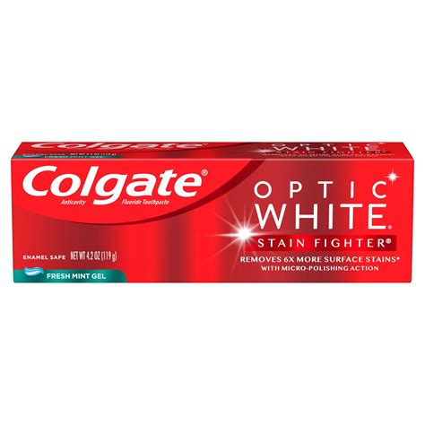 Colgate Optic White Stain Fighter Teeth Whitening Toothpaste Fresh