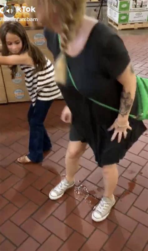 Tiktok Showing A Mom Who Cant Control Her Bladder In A Grocery Store