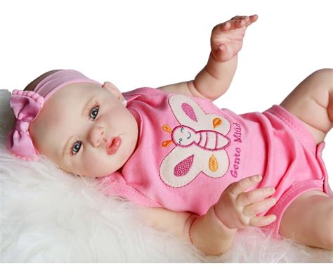 boneca bebê reborn abigail 48cm corpo de silicone realista frete grátis