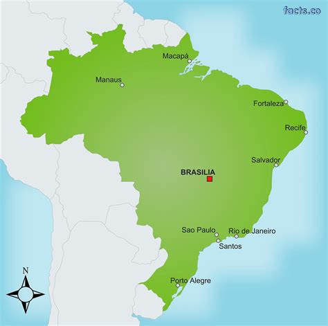 Le Brésil Capital De La Carte Capitale Du Brésil Sur La Carte