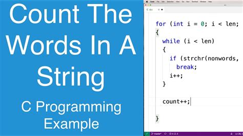 Count The Words In A String C Programming Example Youtube