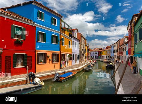 Colorful Houses On The Burano Venice Italy Stock Photo Alamy
