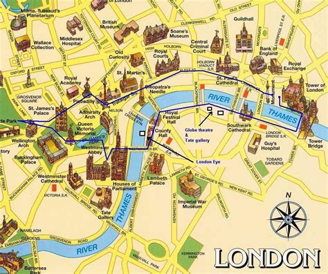 Map of London Mapa turístico Londres Viajes