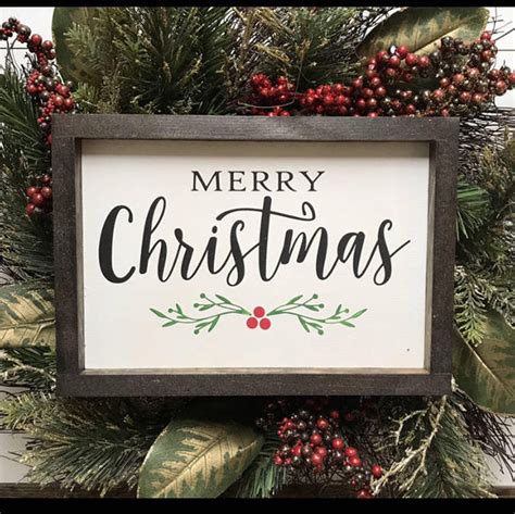 Merry Christmas White Farmhouse styled Wooden sign | Etsy (With images