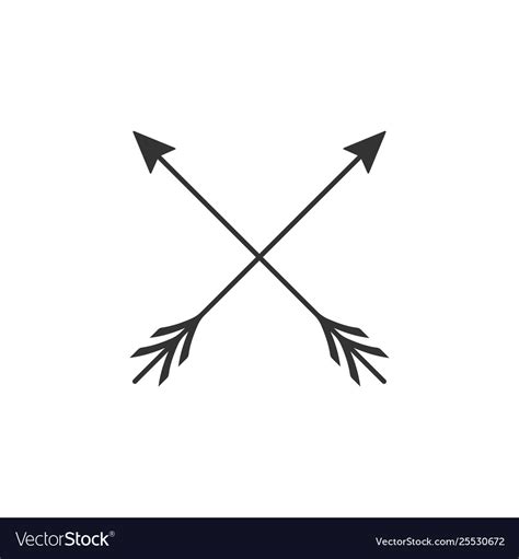 Crossed Arrows Icon Isolated Flat Design Vector Image
