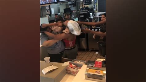 employee and customer fight at mcdonald s restaurant
