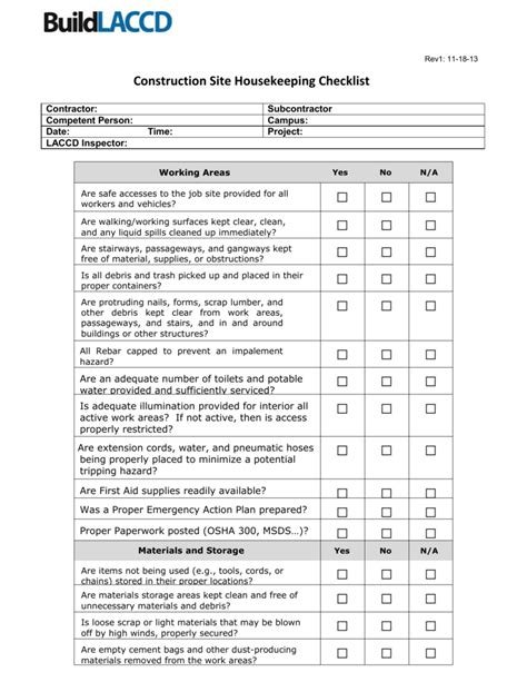 Scaffold Safety Checklist Form