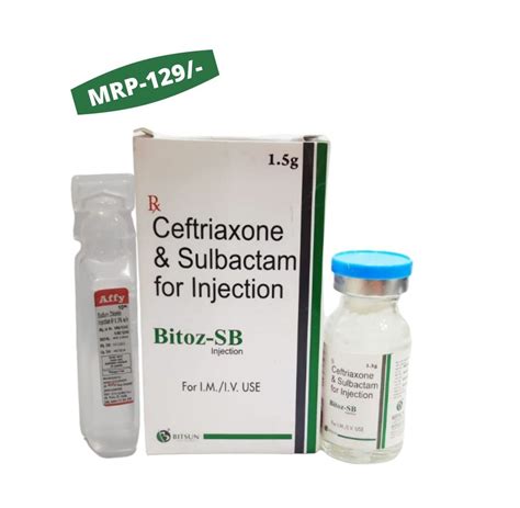 Working Bag BITOZ SB CEFTRIAXONE SODIUM IP 1000MG SULBACTAM 500MG