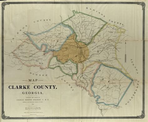 1893 Map Of Clarke County Georgia Athens Historical Society