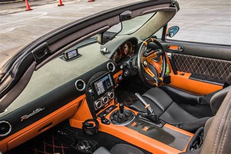 Interior Orange×carbon Leather Wrapped Topmiata Mx5 Roadster Jdm