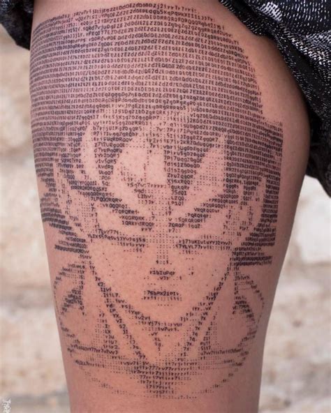 Son Goku Tattoo Made Entirely Of Text