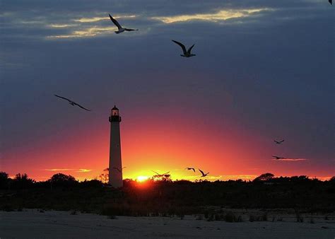 Cape May Lighthouse At Sunset Photograph By Derek Stoner