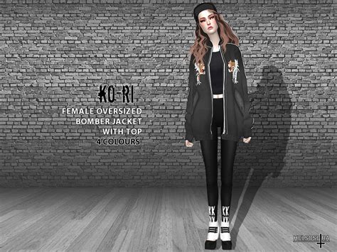 The Sims Resource Kori Oversized Bomber Jacket Top