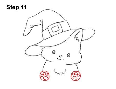 Find free halloween graphics, witches, bats, black cats and pumpkins halloween images of all sorts, free to how to draw a haunted house for kids, step by step, drawing guide, by dawn. How to Draw a Cat Wearing a Witch's Hat for Halloween ...