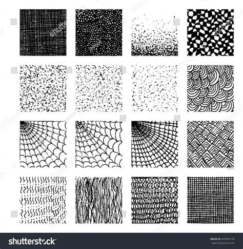 A Set Of Nine Different Patterns In Black And White