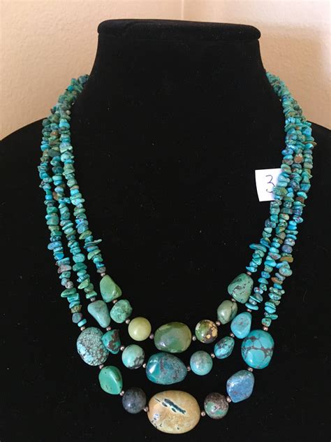 One Vintage Genuine Natural Turquoise Heavy Necklace Etsy Natural