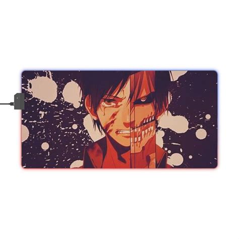 Eren Yeager Led Gaming Mouse Pad Etsy