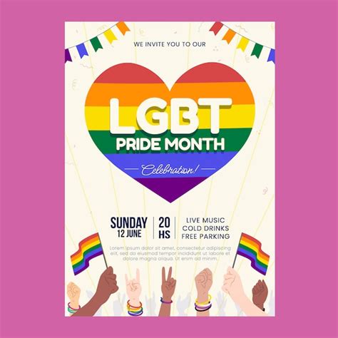 Free Vector Pride Month Hand Drawn Flat Lgbt Flyer Or Poster