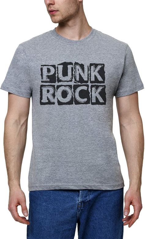 Punk Rock Music Mens Mens Men Grey Crew Neck T Shirt Tshirt T Shirt Uk Clothing