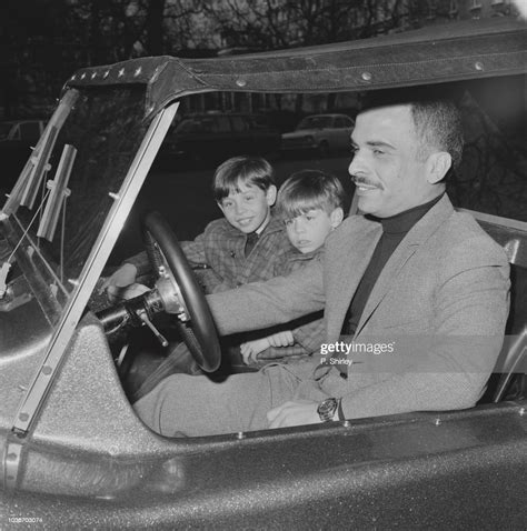 King Hussein Of Jordan Pictured With His Two Sons Prince Abdullah And