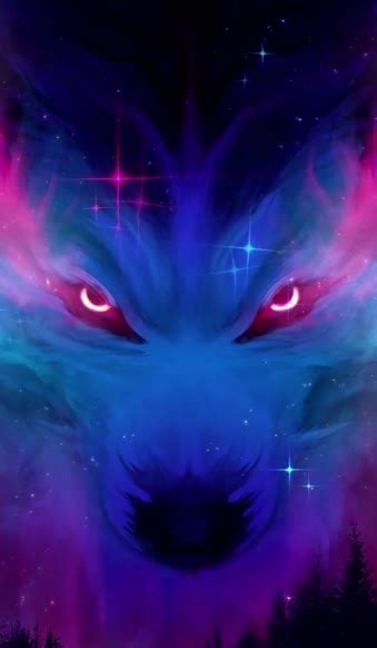 Live Phone Cosmic Wolf Wallpaper To Iphone And Android Desktophut