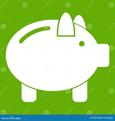 Piggy Bank Icon Green Stock Vector Illustration Of Financial 102015590