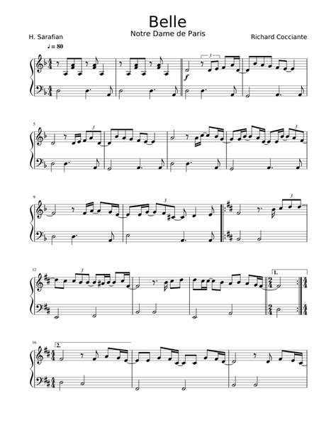 Belle Sheet music for Piano | Download free in PDF or MIDI | Musescore.com