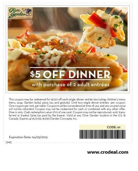 6 promo codes, and 13 deals for december 2020. olive garden coupon | Olive garden coupons, Olive gardens ...