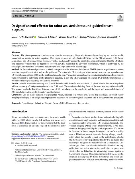 Pdf Design Of An End Effector For Robot Assisted Ultrasound Guided
