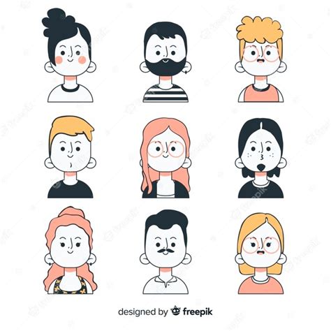 Premium Vector Hand Drawn People Avatar Collection