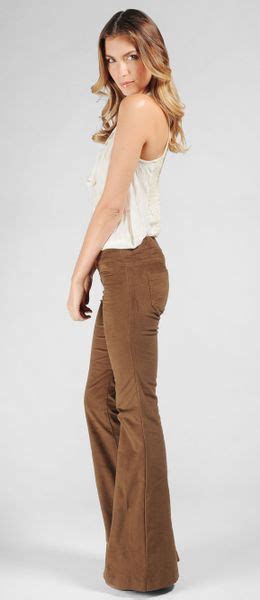 Ella Moss Velvet Flare Pull On Pant In Brown Moccasin Lyst